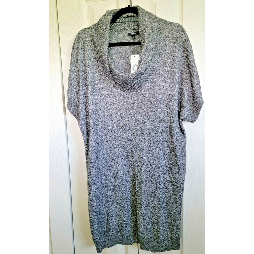 APT 9 XL Women's‎ Cowl Swing Speckled Gray Sweater Dress NWT $40- Size XL